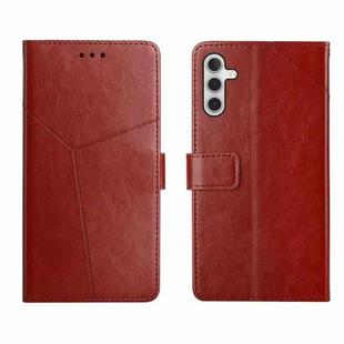 For Samsung Galaxy A13 5G Y Stitching Horizontal Flip Leather Phone Case(Brown)