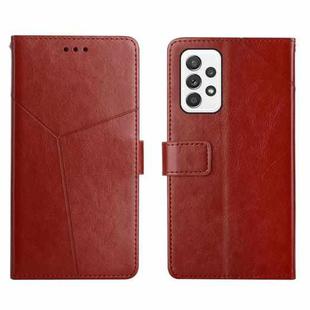 For Samsung Galaxy A23 4G Y Stitching Horizontal Flip Leather Phone Case(Brown)