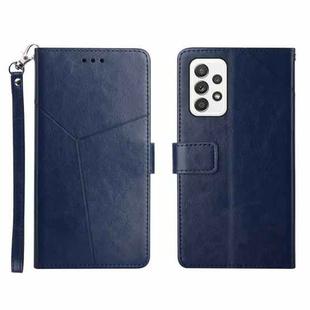 For Samsung Galaxy A53 5G Y Stitching Horizontal Flip Leather Phone Case(Blue)