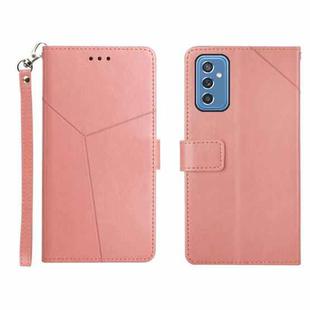 For Samsung Galaxy M52 5G Y Stitching Horizontal Flip Leather Phone Case(Rose Gold)