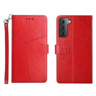 For Samsung Galaxy S22 Y Stitching Horizontal Flip Leather Phone Case(Red)