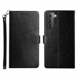 For Samsung Galaxy S22 Y Stitching Horizontal Flip Leather Phone Case(Black)