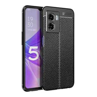 For OPPO A57 2022 Litchi Texture TPU Shockproof Case(Black)