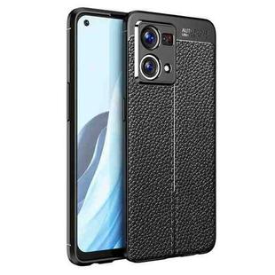 For OPPO Reno7 4G Global Litchi Texture TPU Shockproof Case(Black)