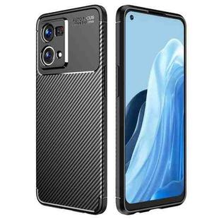 For OPPO Reno7 4G Global Carbon Fiber Texture Shockproof TPU Phone Case(Black)