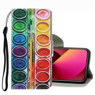 For iPhone 13 Coloured Drawing Pattern Leather Phone Case(Eye Shadow)