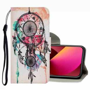 For iPhone 13 Coloured Drawing Pattern Leather Phone Case(Wind Chimes)