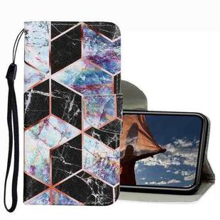 For iPhone 13 Pro Coloured Drawing Pattern Leather Phone Case (Black Marble)