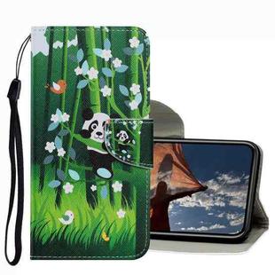 For iPhone 13 Pro Coloured Drawing Pattern Leather Phone Case (Panda)