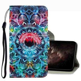 For vivo Y21 3D Colored Drawing Leather Phone Case(Mandala)