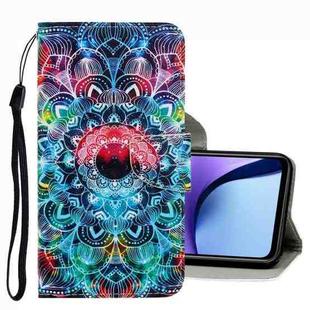 For Xiaomi Redmi Note 9T 3D Colored Drawing Leather Phone Case(Mandala)