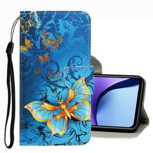 For Xiaomi Redmi Note 9T 3D Colored Drawing Leather Phone Case(Jade Butterfly)