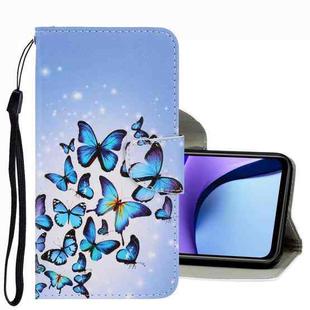 For Xiaomi Redmi Note 9T 3D Colored Drawing Leather Phone Case(Multiple Butterflies)