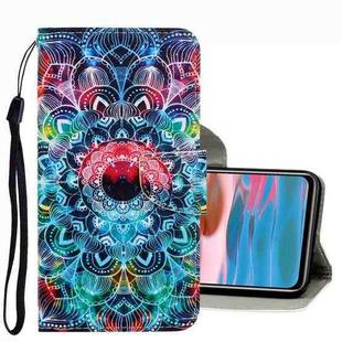 For Xiaomi Redmi Note 10 4G 3D Colored Drawing Leather Phone Case(Mandala)