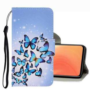 For Xiaomi Mi 10T / 10T Pro 3D Colored Drawing Leather Phone Case(Multiple Butterflies)