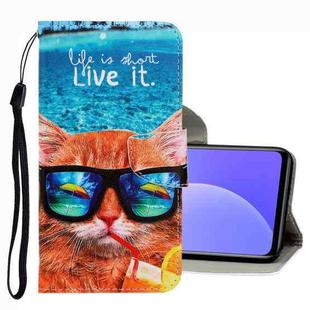 For Xiaomi Mi 10T Lite 3D Colored Drawing Leather Phone Case(Underwater Cat)