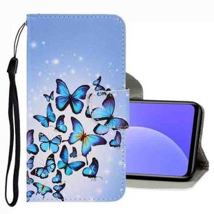 For Xiaomi Mi 10T Lite 3D Colored Drawing Leather Phone Case(Multiple Butterflies)