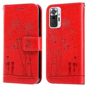 For Xiaomi Redmi Note 9 Pro/9 Pro Max Embossing Rose Couple Leather Phone Case(Red)