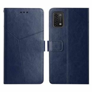 For UMIDIGI Power 5 Y Stitching Horizontal Flip Leather Phone Case(Blue)