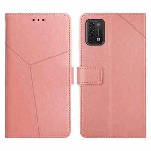 For UMIDIGI Power 5 Y Stitching Horizontal Flip Leather Phone Case(Rose Gold)