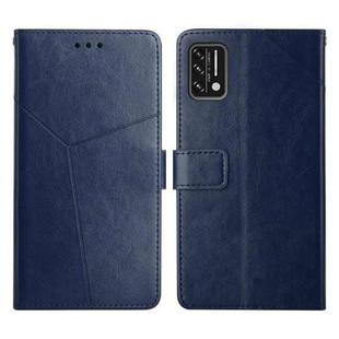 For UMIDIGI A7S Y Stitching Horizontal Flip Leather Phone Case(Blue)
