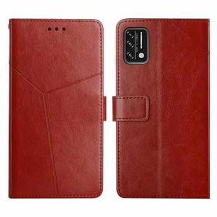 For UMIDIGI A7S Y Stitching Horizontal Flip Leather Phone Case(Brown)