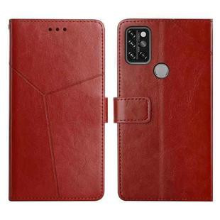 For UMIDIGI A9 Pro Y Stitching Horizontal Flip Leather Phone Case(Brown)