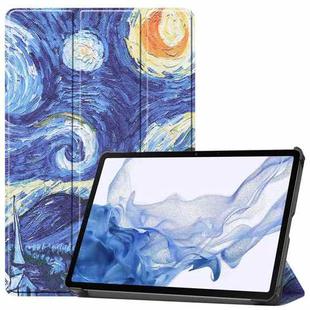 For Samsung Galaxy Tab S8 Custer Painted TPU Smart Tablet Leather Case(Starry Sky)