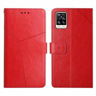 For vivo S7 / V20 Pro Y Stitching Horizontal Flip Leather Phone Case(Red)