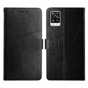 For vivo S7 / V20 Pro Y Stitching Horizontal Flip Leather Phone Case(Black)