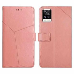 For vivo S7 / V20 Pro Y Stitching Horizontal Flip Leather Phone Case(Rose Gold)