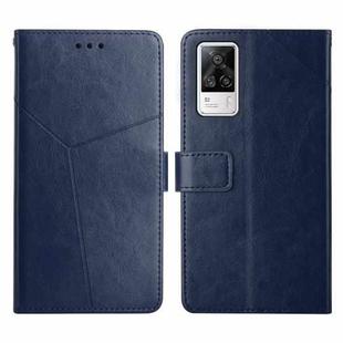 For vivo S9e Y Stitching Horizontal Flip Leather Phone Case(Blue)