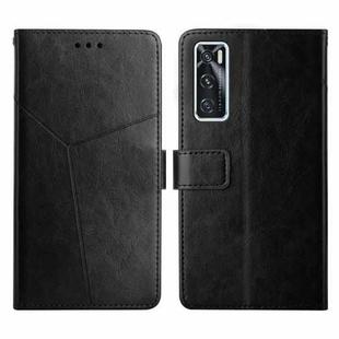 For vivo V20 SE / Y70 Y Stitching Horizontal Flip Leather Phone Case(Black)