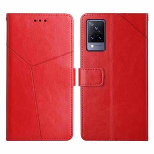 For vivo V21 5G Y Stitching Horizontal Flip Leather Phone Case(Red)