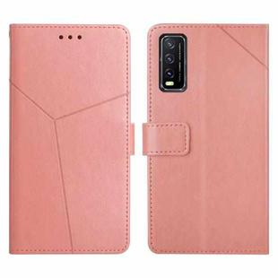 For vivo Y20 2020 Y Stitching Horizontal Flip Leather Phone Case(Rose Gold)