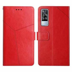 For vivo Y51 2020 Y Stitching Horizontal Flip Leather Phone Case(Red)