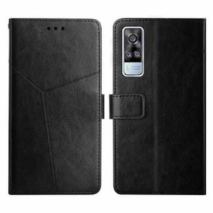 For vivo Y51 2020 Y Stitching Horizontal Flip Leather Phone Case(Black)