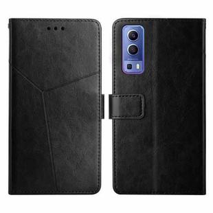 For vivo Y72 5G Y Stitching Horizontal Flip Leather Phone Case(Black)