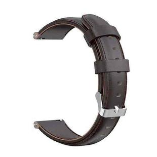 For Huawei B3 Oil Wax Leather Watch Band(Coffee)