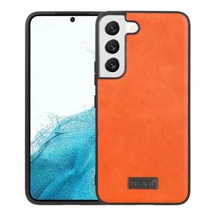 For Samsung Galaxy S22 5G SULADA Shockproof TPU + Handmade Leather Phone Case(Orange)
