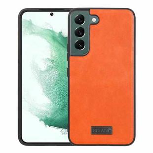 For Samsung Galaxy S22+ 5G SULADA Shockproof TPU + Handmade Leather Phone Case(Orange)