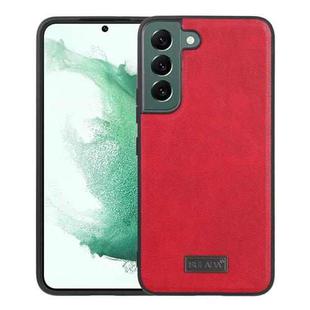 For Samsung Galaxy S22+ 5G SULADA Shockproof TPU + Handmade Leather Phone Case(Red)