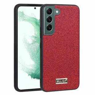 For Samsung Galaxy S22+ 5G SULADA Shockproof TPU + Handmade Leather Phone Case(Red)