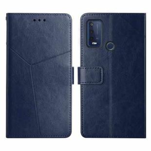 For Wiko Power U30 Y Stitching Horizontal Flip Leather Phone Case(Blue)