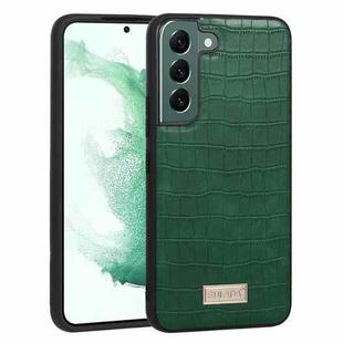 For Samsung Galaxy S22+ 5G SULADA Shockproof TPU + Handmade Leather Phone Case(Green)