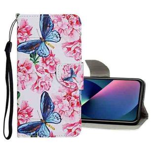 For iPhone 13 mini Colored Drawing Pattern Flip Leather Case (Dragonfly Flower)