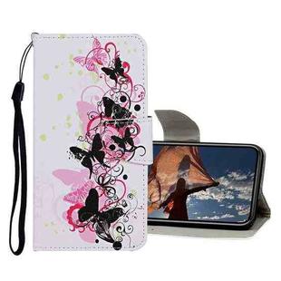 For iPhone 13 Pro Colored Drawing Pattern Flip Leather Case (Four Butterflies)