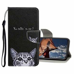 Colored Drawing Pattern Flip Leather Case For iPhone 13 Pro(Little Cat)