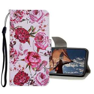 For iPhone 13 Pro Colored Drawing Pattern Flip Leather Case (Peony)