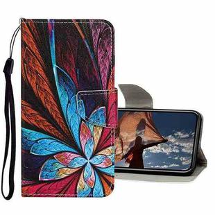 For iPhone 13 Pro Colored Drawing Pattern Flip Leather Case (Colorful Flowers)